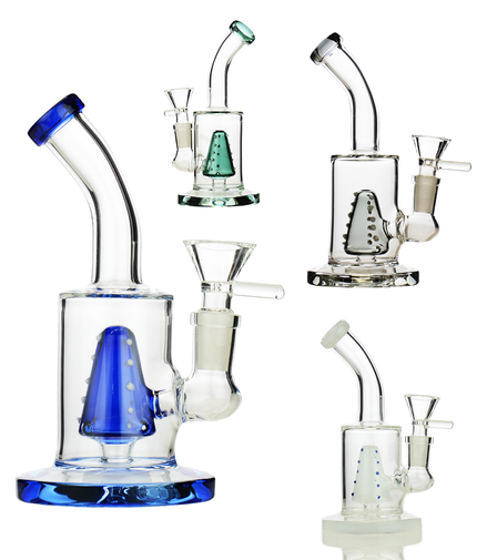 6" Water Pipe with Cone Shower and 14mm Male Bowl