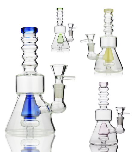 6" Water Pipe with Cone Shower and 14mm Male Bowl