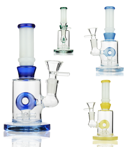 6" Water Pipe with Donut Shower and 14mm Male Bowl