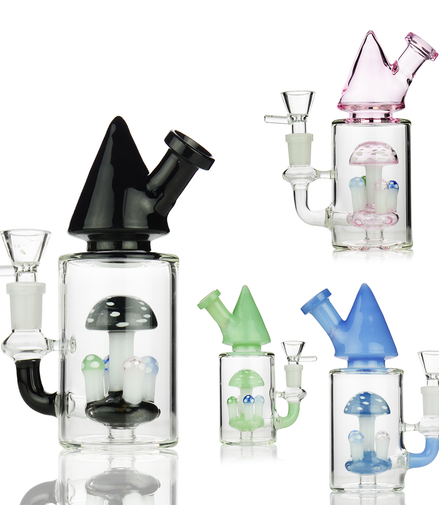7" Mushroom Cone Style Water Pipe with 14mm Male Bowl