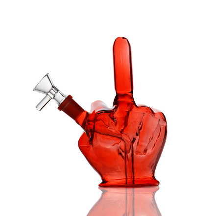 7" Middle Finger Water Pipe 14mm Male Bowl