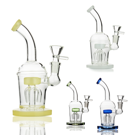 7" Water Pipe with Dome Shower and 14mm Male Bowl