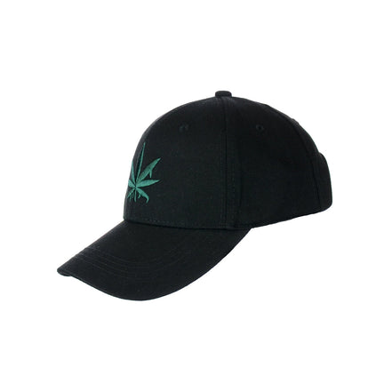 Drippy Weed Leaf Embroidered Black Baseball Hat