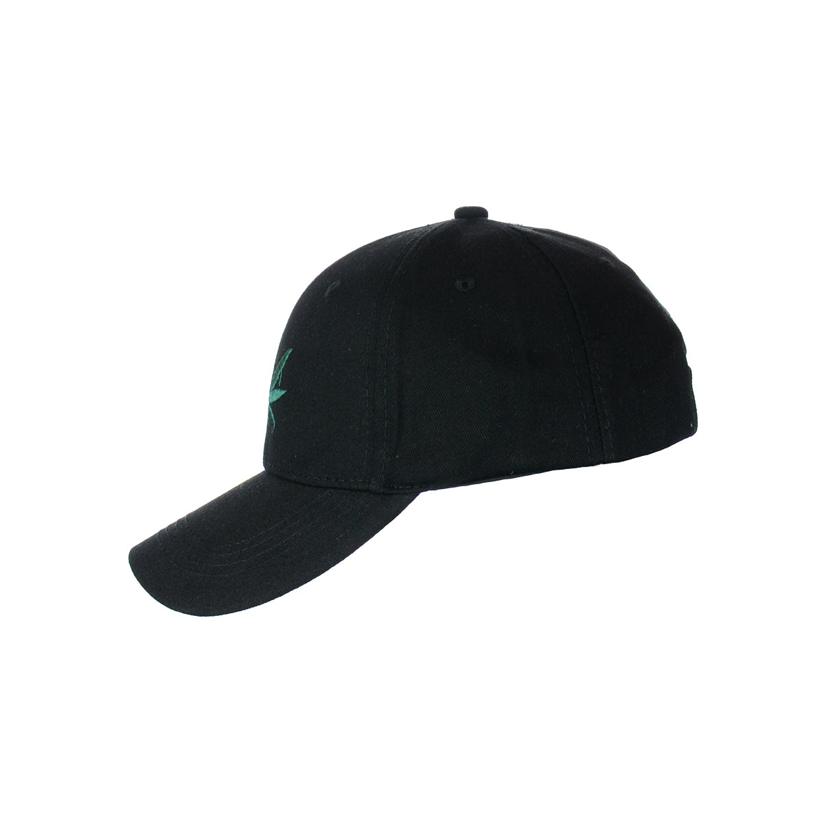 Drippy Weed Leaf Embroidered Black Baseball Hat