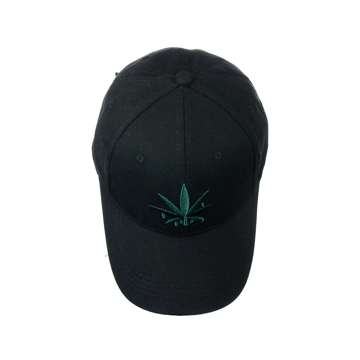 Drippy Weed Leaf Embroidered Black Baseball Hat