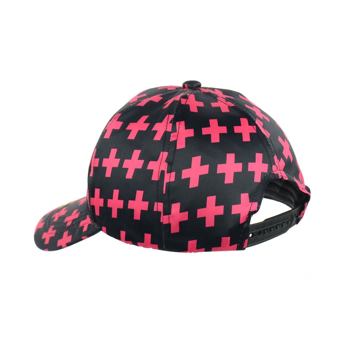 Pink Plus Weed Leaf Design Black Baseball Snapback Hat