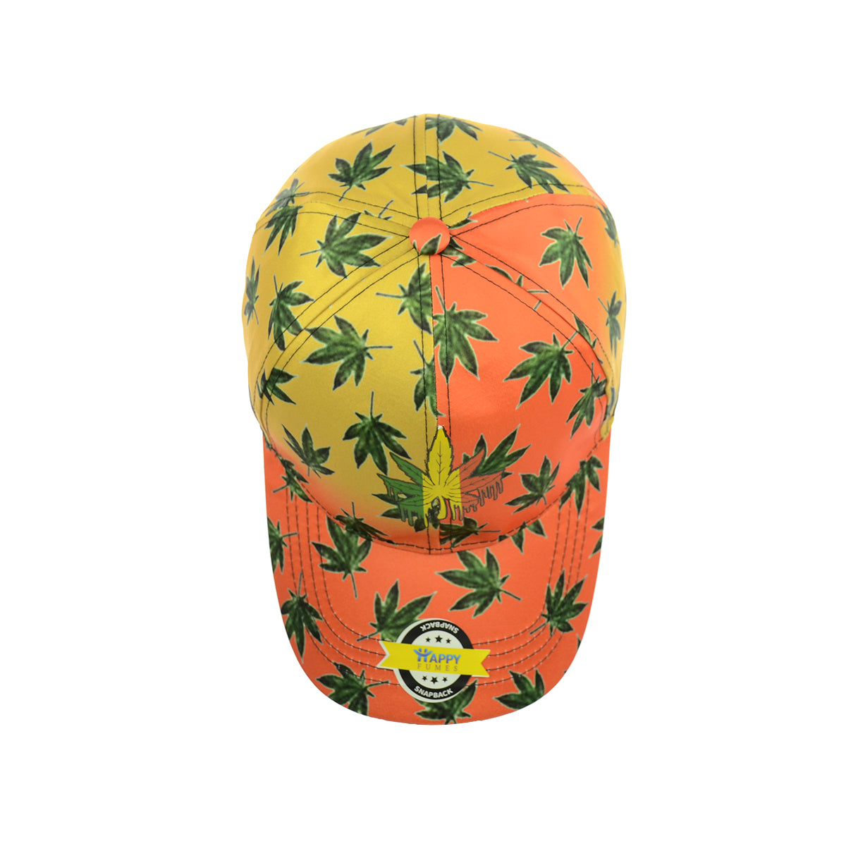 Drippy Rasta Leaf Design Baseball Snapback Hat