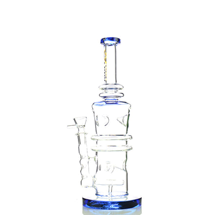 12" Happy Fumes Glass Water Pipe with 14mm Male Bowl
