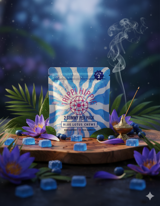 BLUE LOTUS CHEWS 2 CHEWS PER PACK- 250MG PER GUMMY