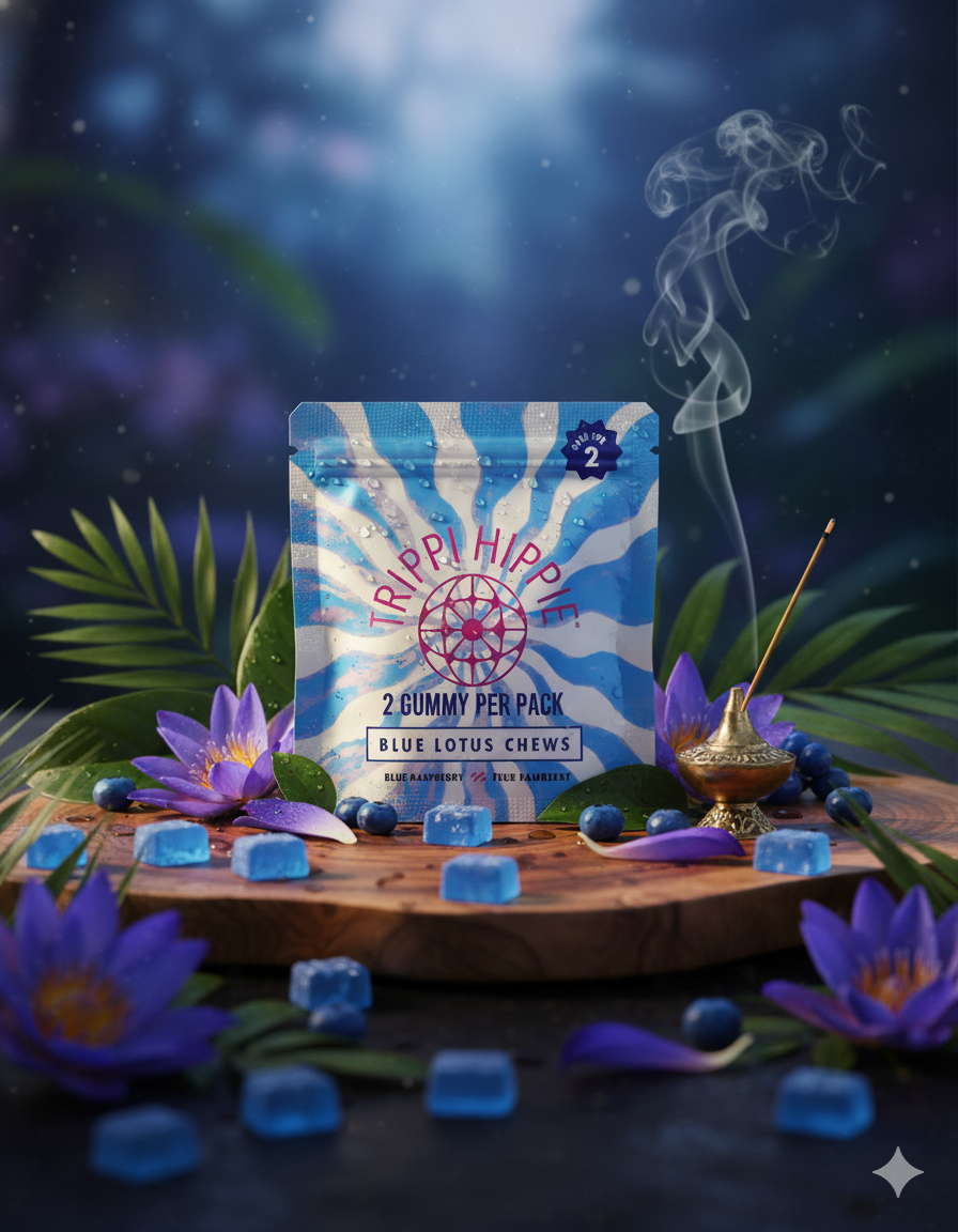 BLUE LOTUS CHEWS 2 CHEWS PER PACK- 250MG PER GUMMY