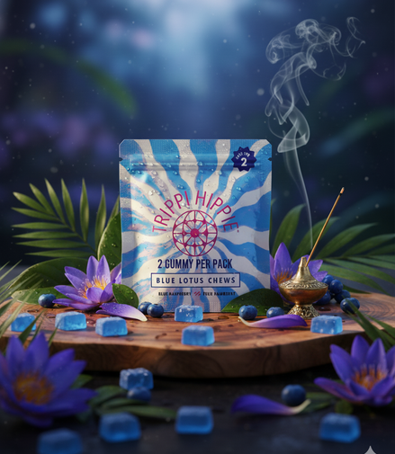 BLUE LOTUS CHEWS 2 CHEWS PER PACK- 250MG PER GUMMY