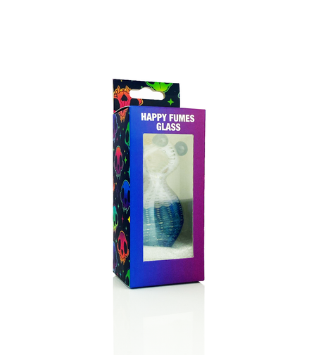 HAPPY FUMES GLASS 4.5" Slime Color Hand Pipe with Bubble Trap Design
