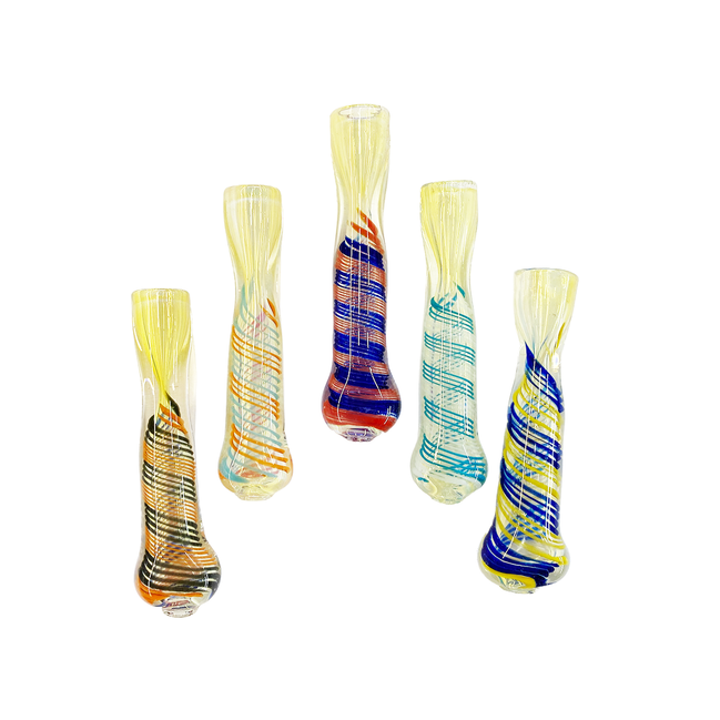 3" Chillum Lining Twisting Art Fumed Glass One Hitter