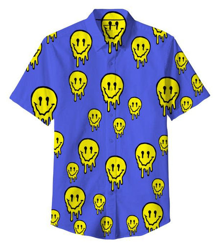 Drippy Smile Shirt 100% Polyester, Pack of 5 Sizes Sets, 1-M, 1-L, 1-XL, 1-XXL, 1-XXXL