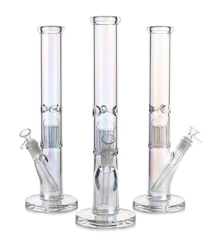 16" Straight Shooter Electro Plated Glass with Percolator with 14mm Male Bowl