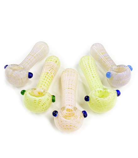 4.5" Slime Color Bubble Trap Net Art Hand Pipe Spoon
