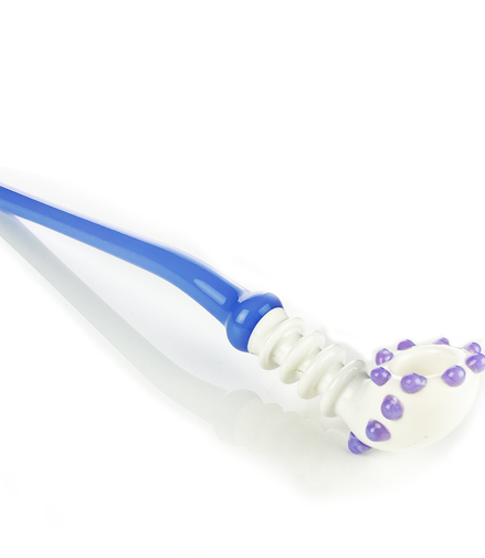 10" Sherlock Glass Pipe with Opaque White Marble with Mix Dark Glass Pipe