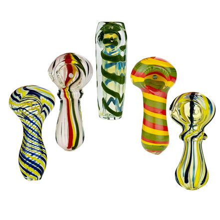 2.5" Assorted Designs Hand Pipe Spoon