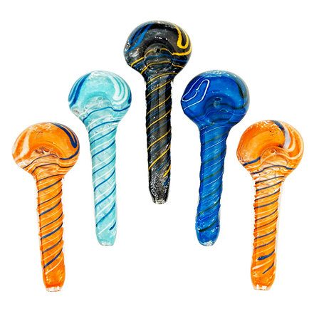 4" Spiral Design Hand Pipe Spoon