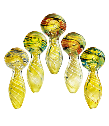 3" Hand Pipe Spoon Silver Fume Glass