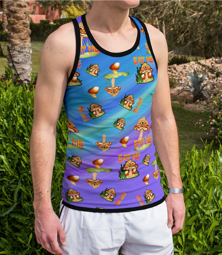 Eat Me Blue Gradient Tank Top 100% Polyester - Pack of 6 Sizes -- 1-S,1-M,1-L,1-XL,1-2XL,1-3XL