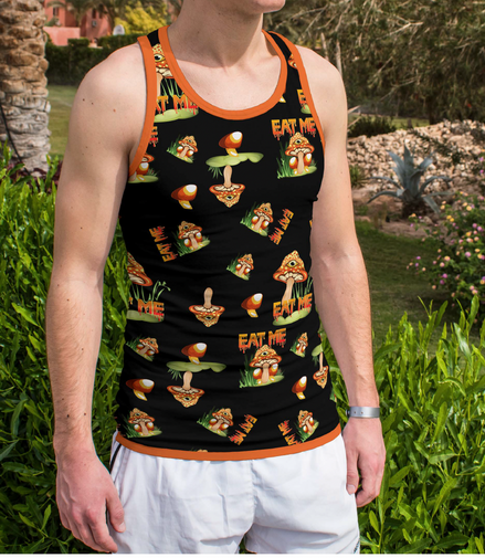 Eat Me Black Tank Top 100% Polyester - Pack of 6 Sizes -- 1-S,1-M,1-L,1-XL,1-2XL,1-3XL