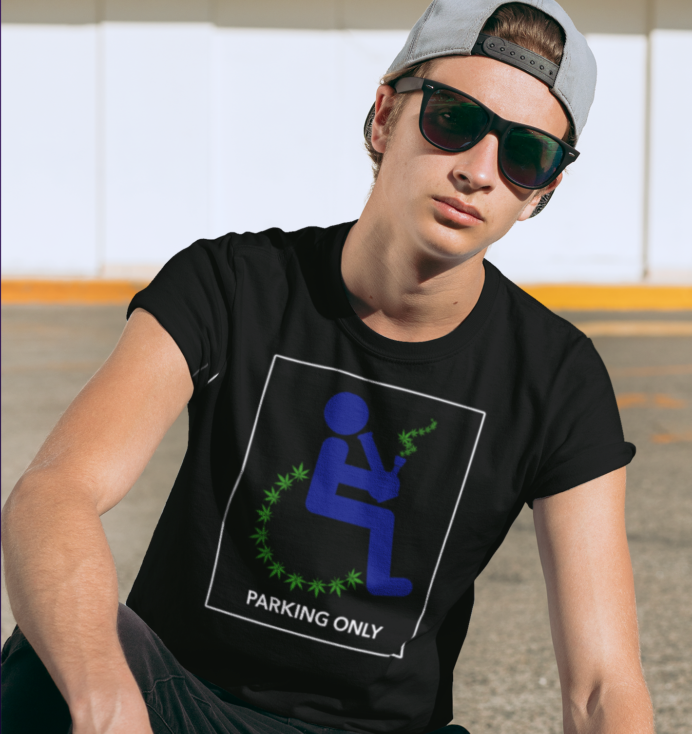 Parking Only T-Shirt Pack of  5 Units 1-M, 1-L, 1-XL, 1-XXL, 1-XXXL -- 60% Cotton 40% Polyeste