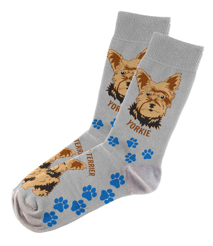 Yorkie Socks Unisex Unique Fun Design   Fits All, 70% Cotton, 25% Spandex, 5% Elastic