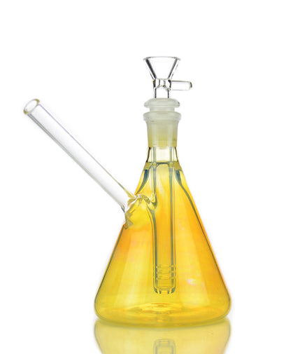 7" American Made Gold Fume Beaker Water Pipe with 14mm Male Bowl
