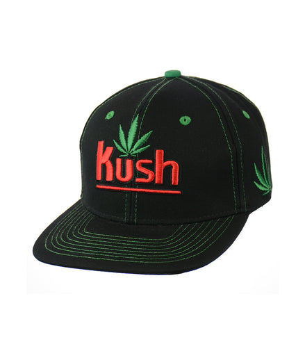 Kush Leaf Embroidered Snapback Hat 100% Cotton