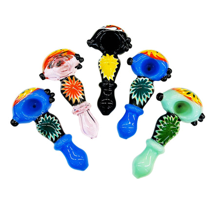 4.5" Hand Pipe Spoon Reversal Art  Wig Wag Glass