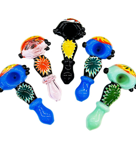 4.5" Hand Pipe Spoon Reversal Art  Wig Wag Glass