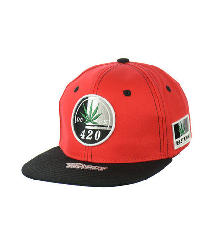 420 Dope Vegetarian Leaf Embroidered Snapback Hat