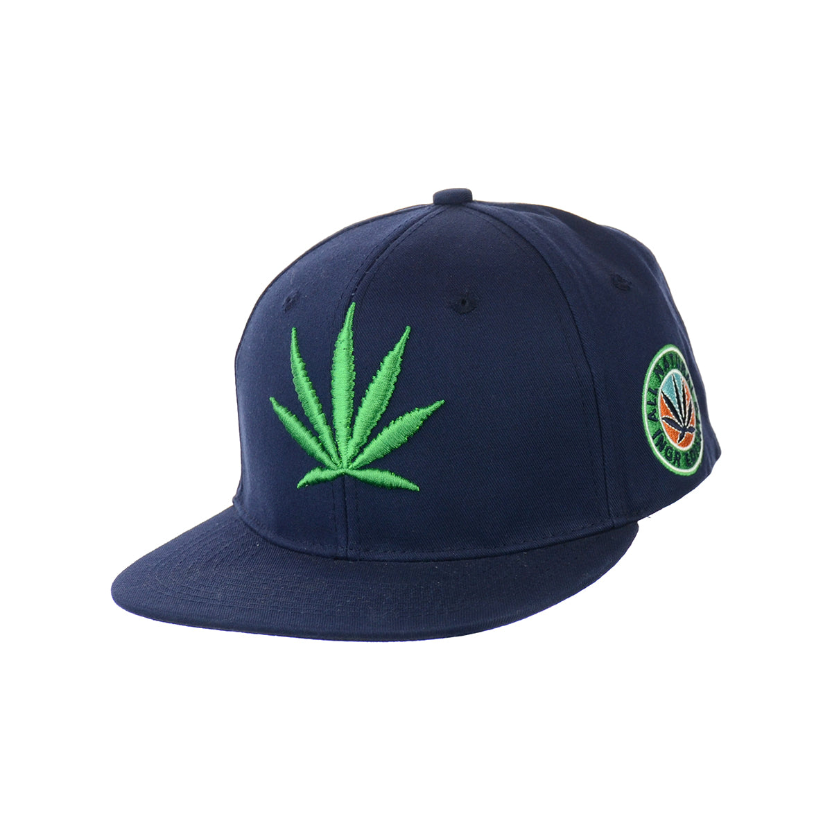 All Natural Ingredient Cannabis Leaf Embroidered Snapback Hat