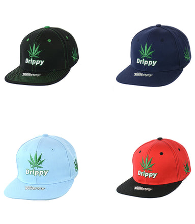 Drippy Leaf Embroidered Snapback Hat 100% Cotton