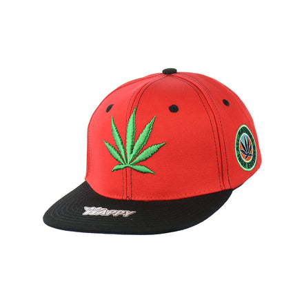 All Natural Ingredient Cannabis Leaf Embroidered Snapback Hat