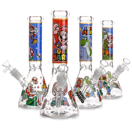 10" Mario Water Pipe Beaker with 14mm Male Bowl