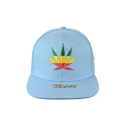 Rasta Leaf Good Vibes Embroidered Snapback Hat 100% Cotton