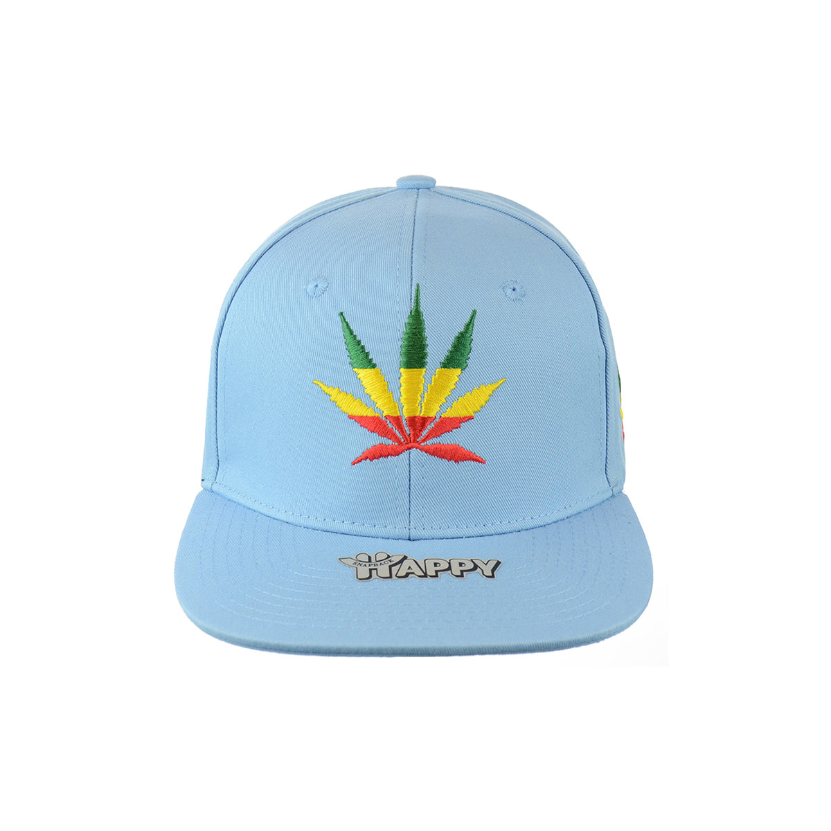 Rasta Leaf Good Vibes Embroidered Snapback Hat 100% Cotton