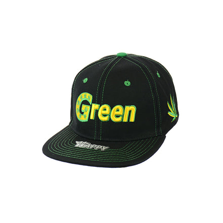 GREEN Embroidered Snapback Hat 100% Cotton