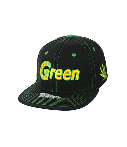 GREEN Embroidered Snapback Hat 100% Cotton
