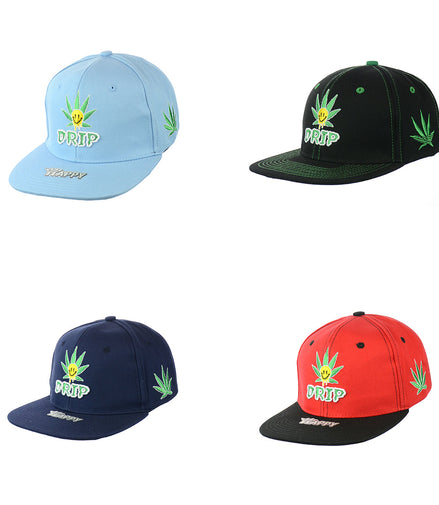Drip Leaf Embroidered Snapback Hat 100% Cotton