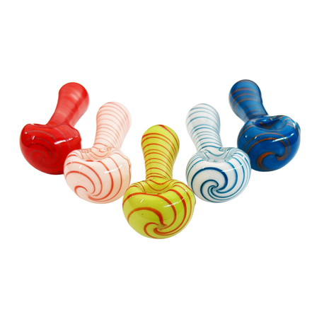 3.5" Hand Pipe Spoon with Spiral Art