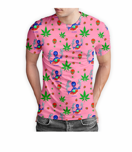 I am Landing Alien Pink T-Shirt Short Sleeve Pack of  5 Units 1-M, 1-L, 1-XL, 1-XXL, 1-XXXL -- 100% Polyester
