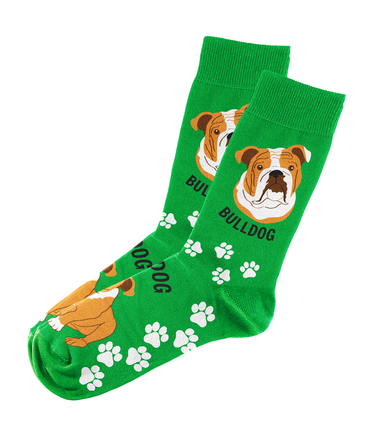Bulldog Socks Unisex Unique Fun Design   Fits All, 70% Cotton, 25% Spandex, 5% Elastic