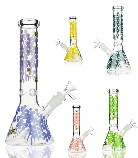 10" Honey Bee Beaker Slime Decal with 14mm Bowl