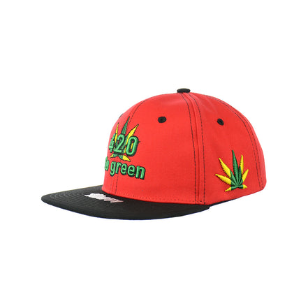 420 Go Green Embroidered Snapback Hat 100% Cotton