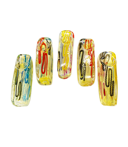 3" Square Hand Pipe Spoon with Silver Fume Glass