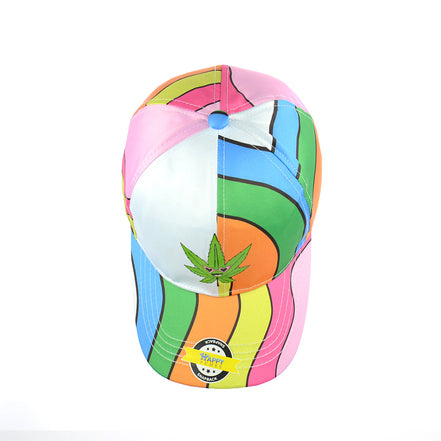 Weed Leaf Rainbow Color Baseball Snapback Hat