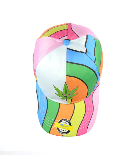 Weed Leaf Rainbow Color Baseball Snapback Hat